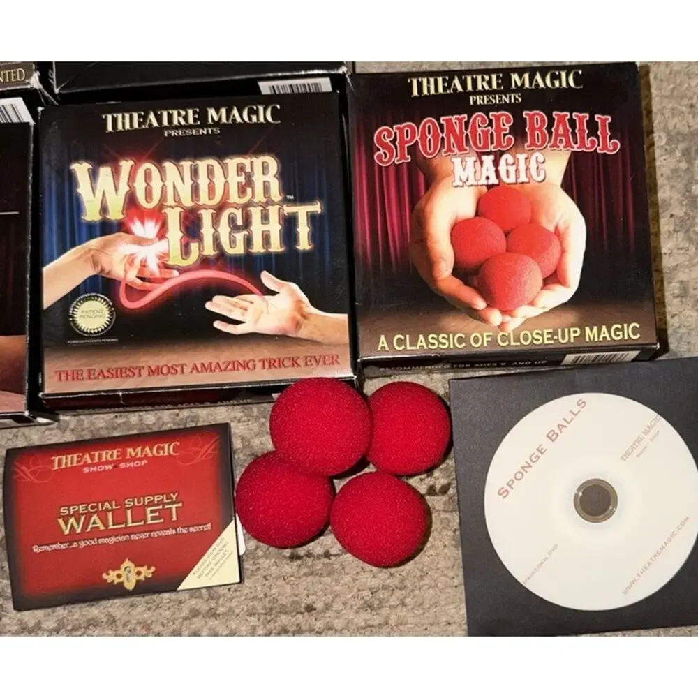 Magic Trick Kit Lot Theatre Magic Fire Wallet Levitator Gift Set DVD